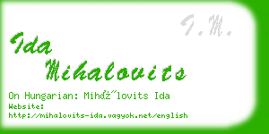 ida mihalovits business card